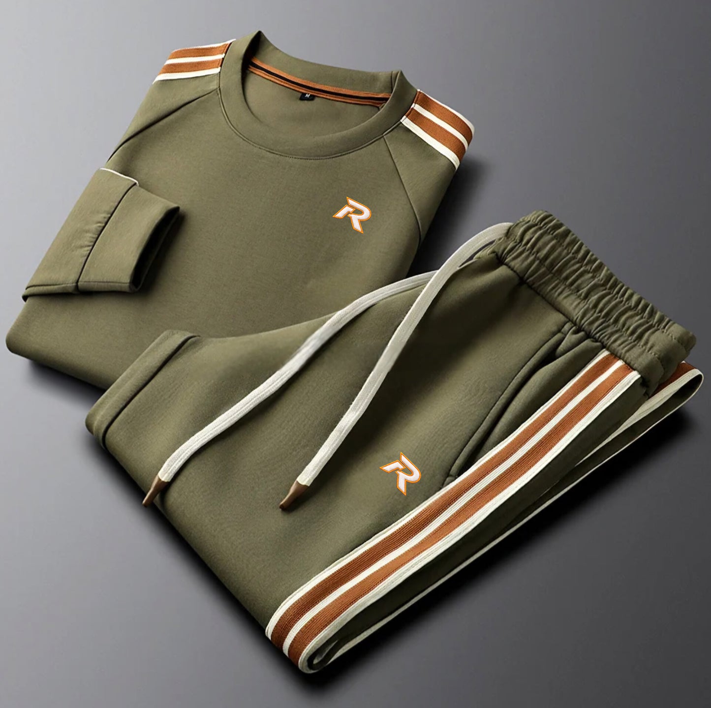RUNIQUE Signature Tracksuit – Army Green Edition