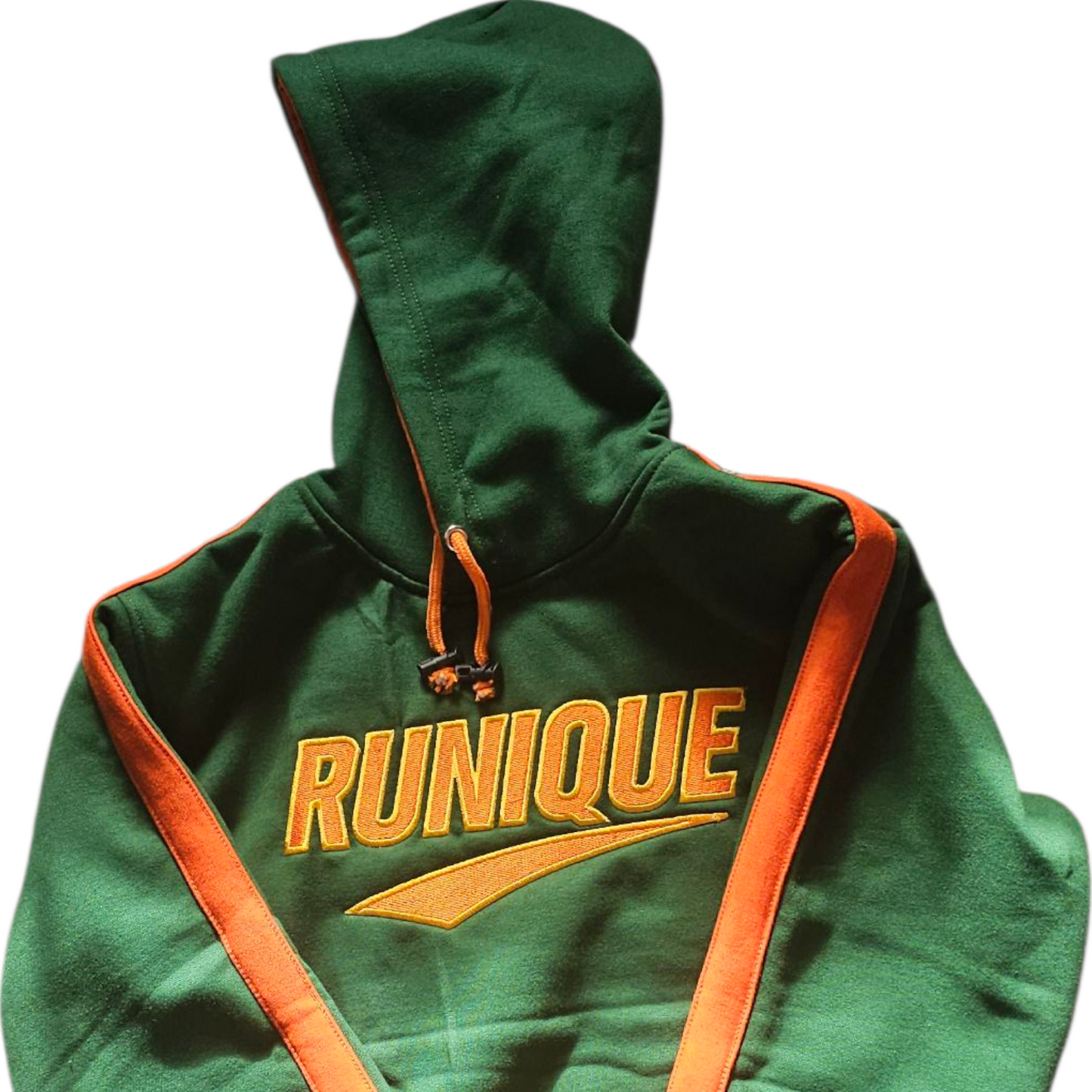 RUNIQUE WinterGreen Signature Hoodie – Orange Edition (450 GSM Premium Cotton)