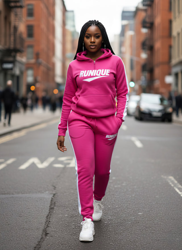 RUNIQUE Signature Tracksuit – Wine Pink Edition