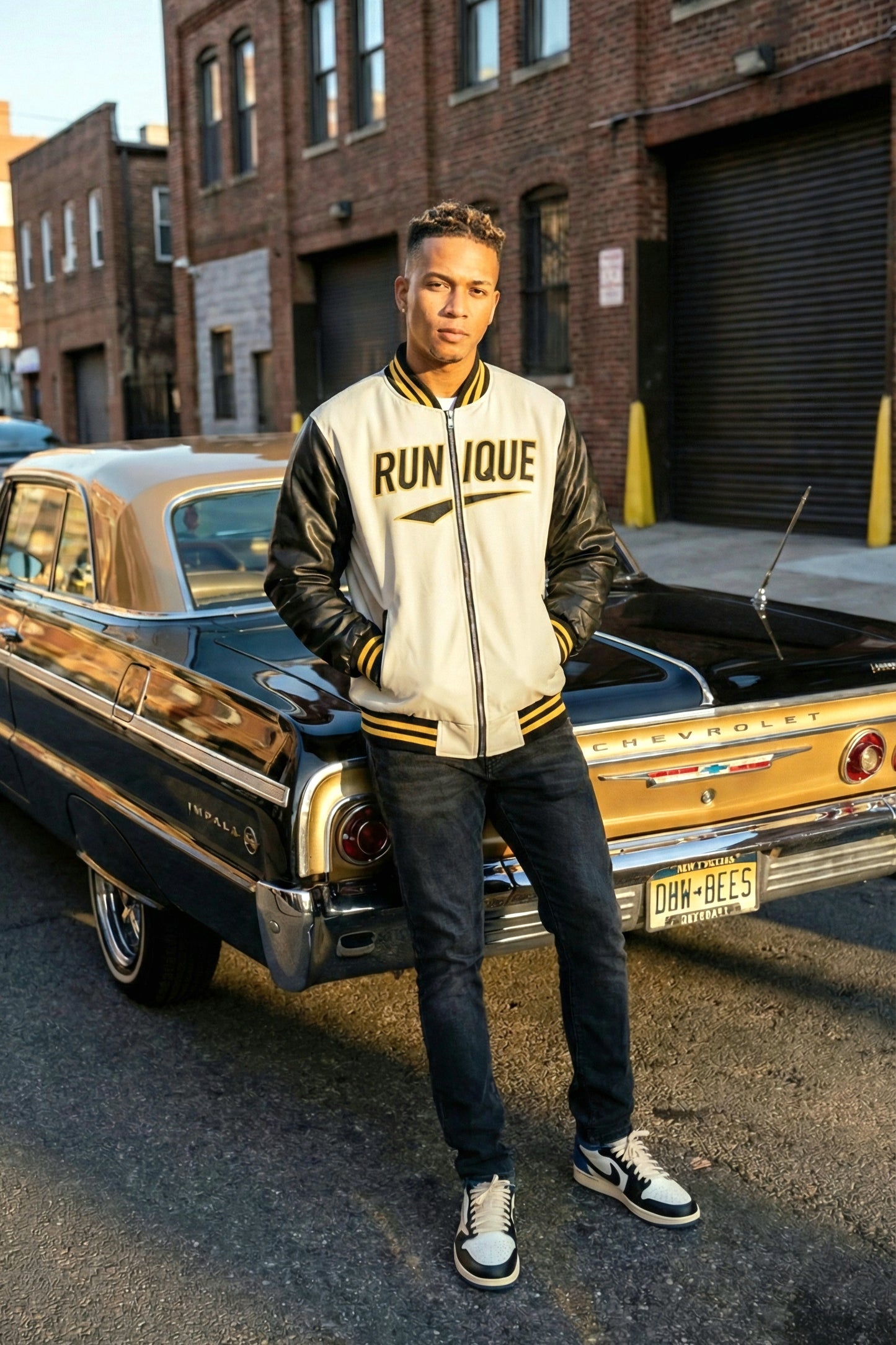 RUNIQUE Heritage Varsity Jacket | White & Green