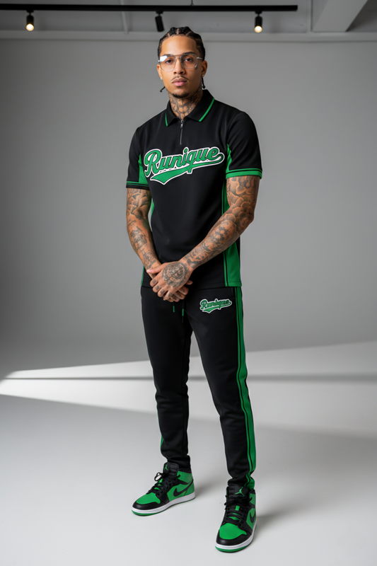 RUNIQUE Master Tracksuit – Black Emerald Edition