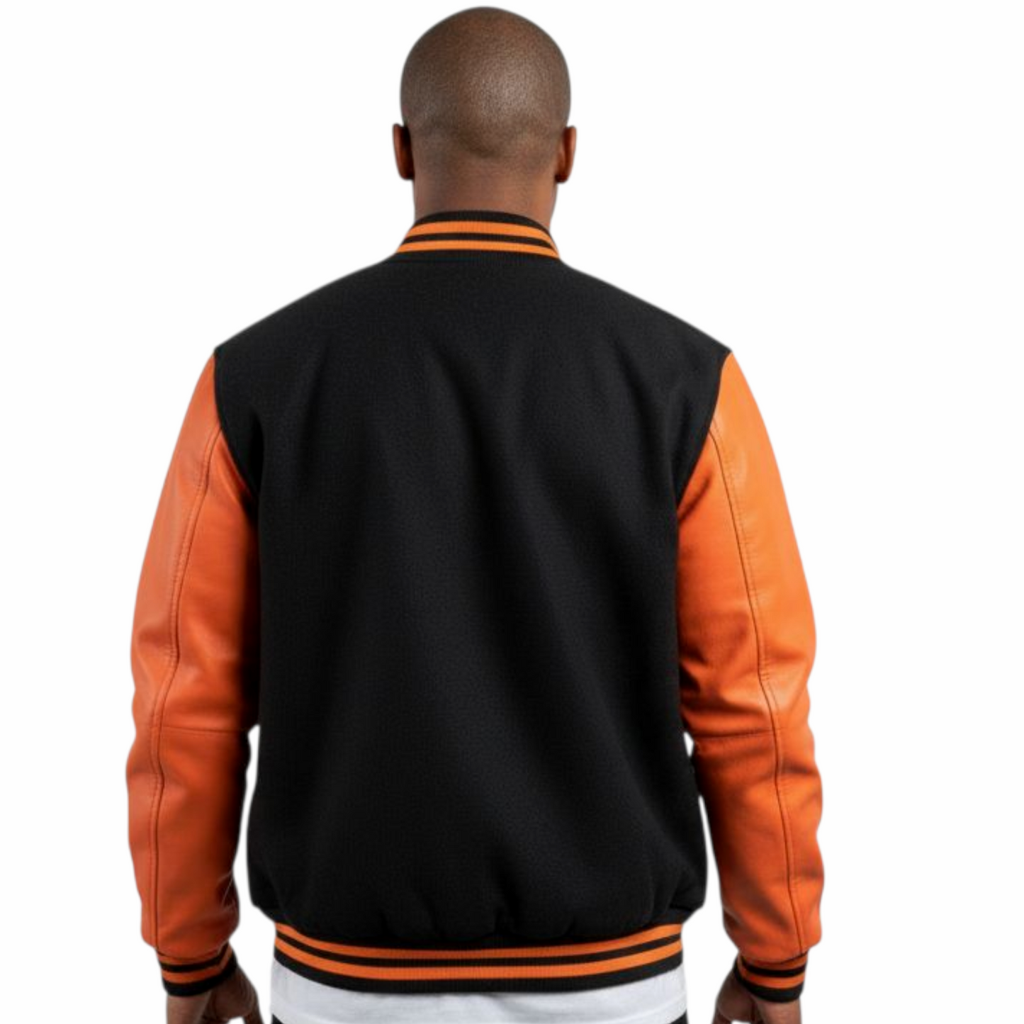 RUNIQUE Heritage Varsity Jacket | Black & Orange