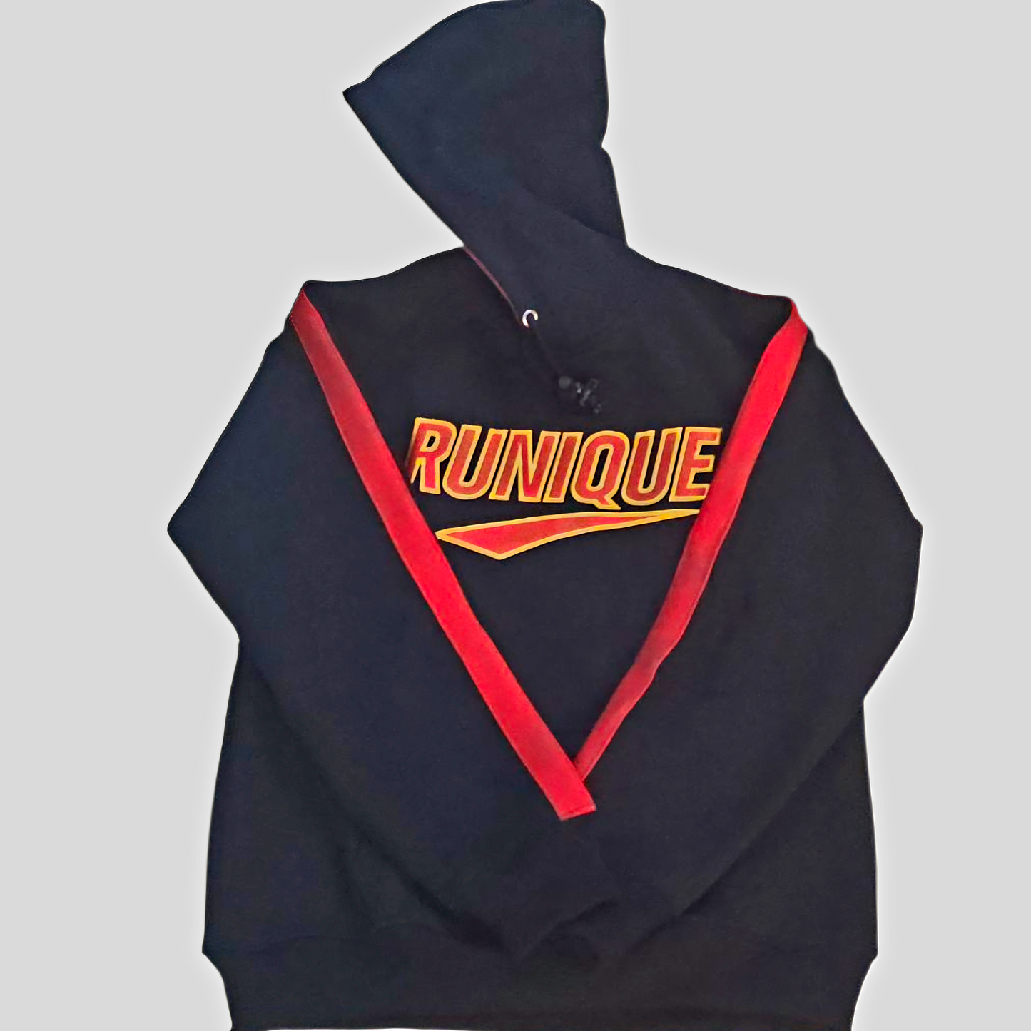 RUNIQUE Signature Hoodie – Navy Blue & Red Edition (450 GSM Premium Cotton)